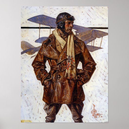 Aviator, 1917 by Joseph Christian Leyendecker Poster (Voorkant)