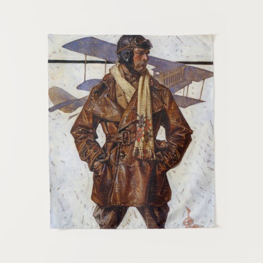 Aviator, 1917 by Joseph Christian Leyendecker Wandkleed (Voorkant)