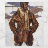 Aviator, 1917 by Joseph Christian Leyendecker Wijn Etiket (Enkel label)