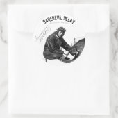 Aviator Actor DAREDEVIL DeLAY - Decimaal blad Ronde Sticker (Tas)