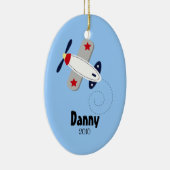 AVIATOR AIRPLANE Persoonlijke kerstversiering Keramisch Ornament (Rechts)