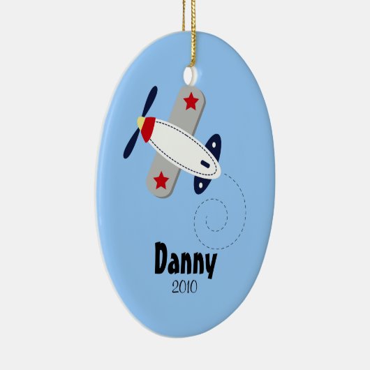 AVIATOR AIRPLANE Persoonlijke kerstversiering Keramisch Ornament (Rechts)