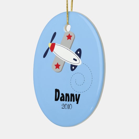 AVIATOR AIRPLANE Persoonlijke kerstversiering Keramisch Ornament (Links)