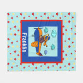 Aviator Beer, Cute Personalized Kind Fleece Deken (Voorkant (Horizontaal))