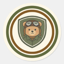 Aviator Beer Militaire Ronde Klassieke Sticker
