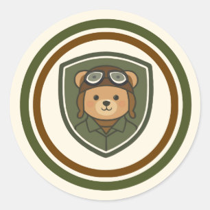 Aviator Beer Militaire Ronde Klassieke Sticker