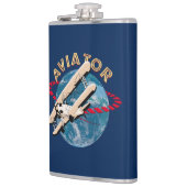 Aviator die de wereld reist heupfles (Links)