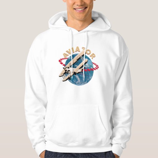 Aviator die de wereld reist hoodie (Voorkant)