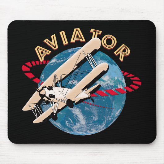 Aviator die de wereld reist muismat (Voorkant)