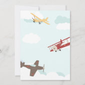 Aviator Eerste Verjaardag Retro Vliegtuig Uitnodig Kaart (Achterkant)