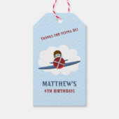 Aviator en zijn vliegtuig cadeaulabel (Voorkant)