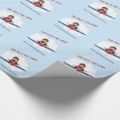 Aviator en zijn vliegtuig cadeaupapier (Hoek)