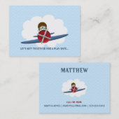 Aviator en zijn vliegtuig contactkaartje (Voorkant / Achterkant)