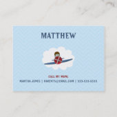 Aviator en zijn vliegtuig contactkaartje (Achterkant)