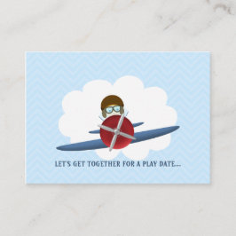 Aviator en zijn vliegtuig contactkaartje