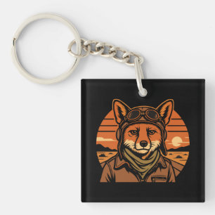 Aviator Fox Flying Foxy Wings Sleutelhanger