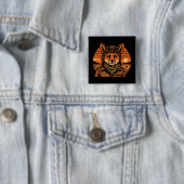 Aviator Fox Flying Foxy Wings Vierkante Button 5,1 Cm (In situ)