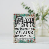 Aviator - Funny Retro Briefkaart (Staand voorkant)