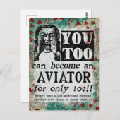 Aviator - Funny Retro Briefkaart (Voorkant / Achterkant)