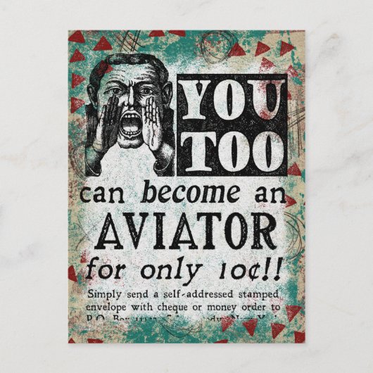 Aviator - Funny Retro Briefkaart (Voorkant)