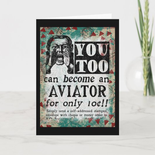 Aviator - Funny Retro Kaart (Voorkant)