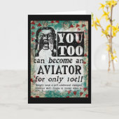 Aviator - Funny Retro Kaart (Gele Bloem)