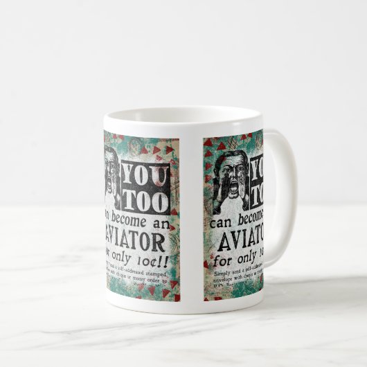 Aviator - Funny Retro Koffiemok (Voorkant rechts)