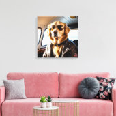 Aviator Golden Retriever Canvas Afdruk (Insitu (Woonkamer))