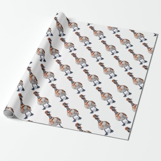 Aviator Goose Gift Wrap Cadeaupapier (Uitgerold)