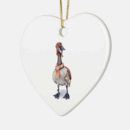 Aviator Goose Keramisch Ornament (Links)