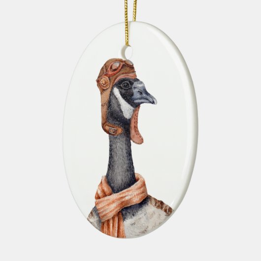 Aviator Goose Keramisch Ornament (Links)