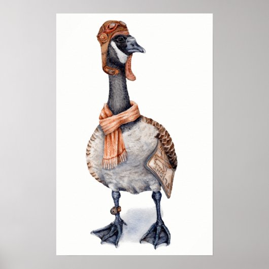 Aviator Goose Poster Print (Voorkant)