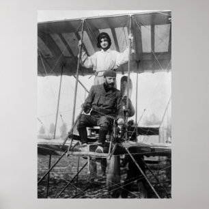 Aviator Henri Farman en Wife, begin jaren '00 Poster