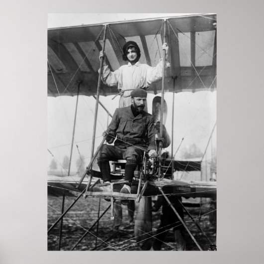 Aviator Henri Farman en Wife, begin jaren '00 Poster (Voorkant)