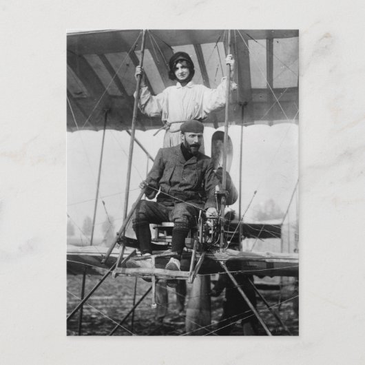 Aviator Henri Farman en Wife, begin jaren 1900 Briefkaart (Voorkant)