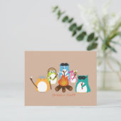 Aviator Owl Marshmallow Fire Briefkaart (Staand voorkant)