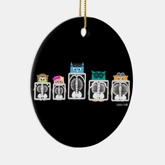 Aviator Owl XRay Keramisch Ornament (Rechts)