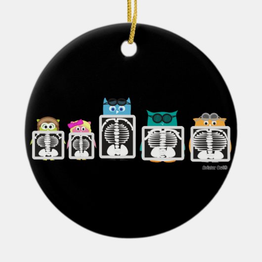 Aviator Owl XRay Keramisch Ornament (Voorkant)