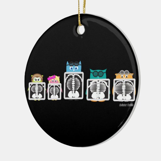 Aviator Owl XRay Keramisch Ornament (Links)