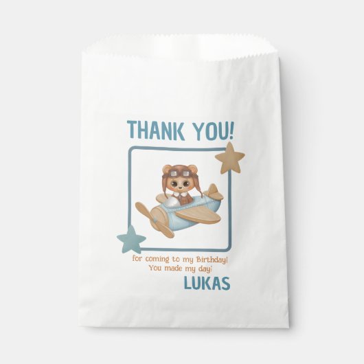 Aviator Party Beer Birthday Dank je wel voor de pl Bedankzakje (Voorkant)