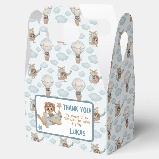 Aviator Party Pilot Beer Birthday Blue Hartelijk d Bedankdoosjes (Geopend)