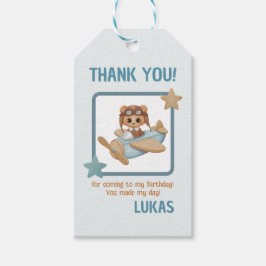 Aviator Party Pilot Beer Blue Birthday Hartelijk d Cadeaulabel