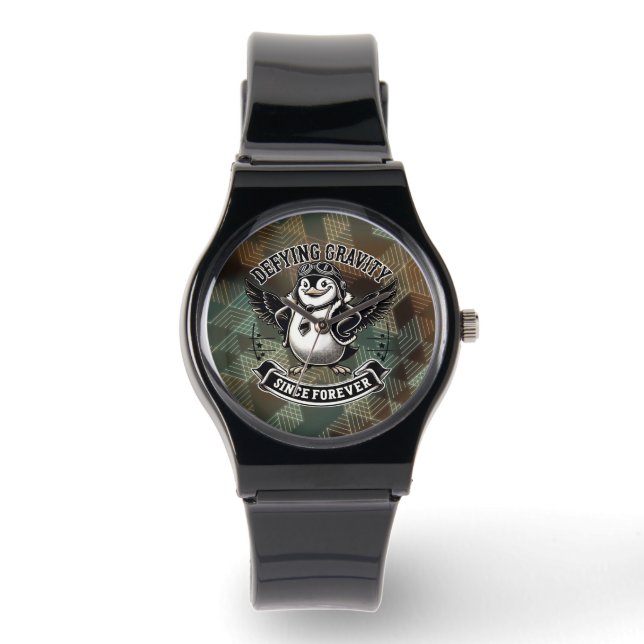 Aviator Penguin Horloge (Voorkant)