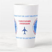 Aviator, Piloot, Reiziger  Latte Mok (Voorkant)