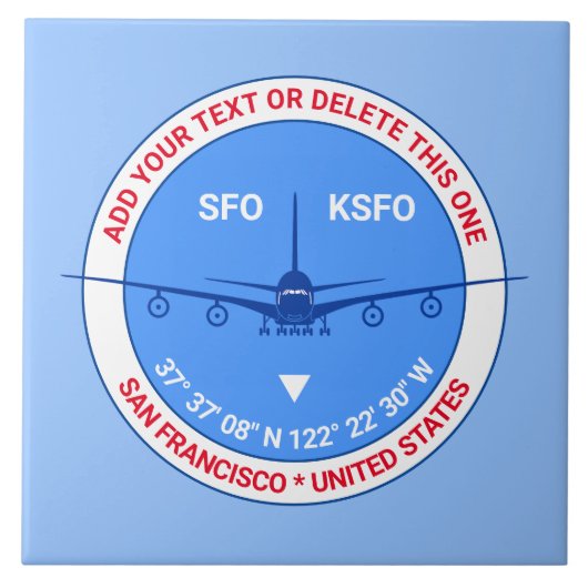 Aviator, Piloot, Reiziger Tegeltje (Voorkant)