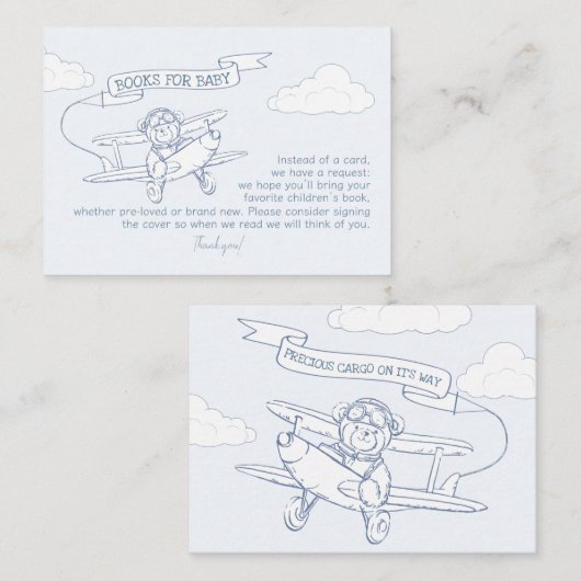 Aviator Pilot Vliegtuig Kostbare Vracht Boeken Bab Informatiekaartje (Voorkant / Achterkant)