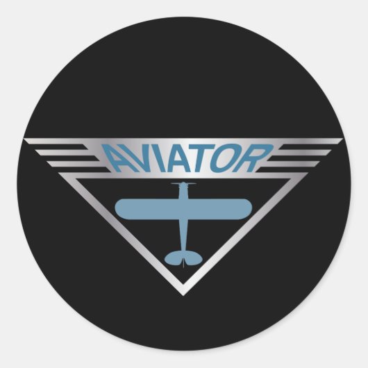 Aviator Ronde Sticker (Voorkant)