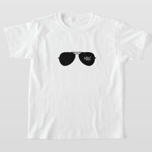 Aviator Shades Pilot Initialen Zonnebril Cool T-shirt