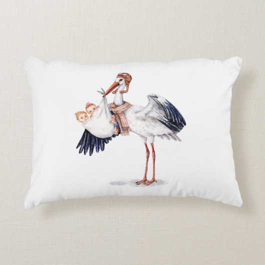Aviator Stork die Twins meebrengt Accent Kussen (Voorkant)