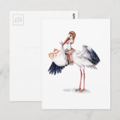 Aviator Stork die Twins meebrengt Briefkaart (Voorkant / Achterkant)